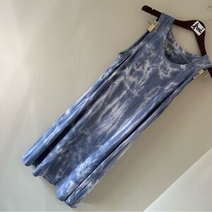 thread & supply dress blue & white tie dye women's sz M